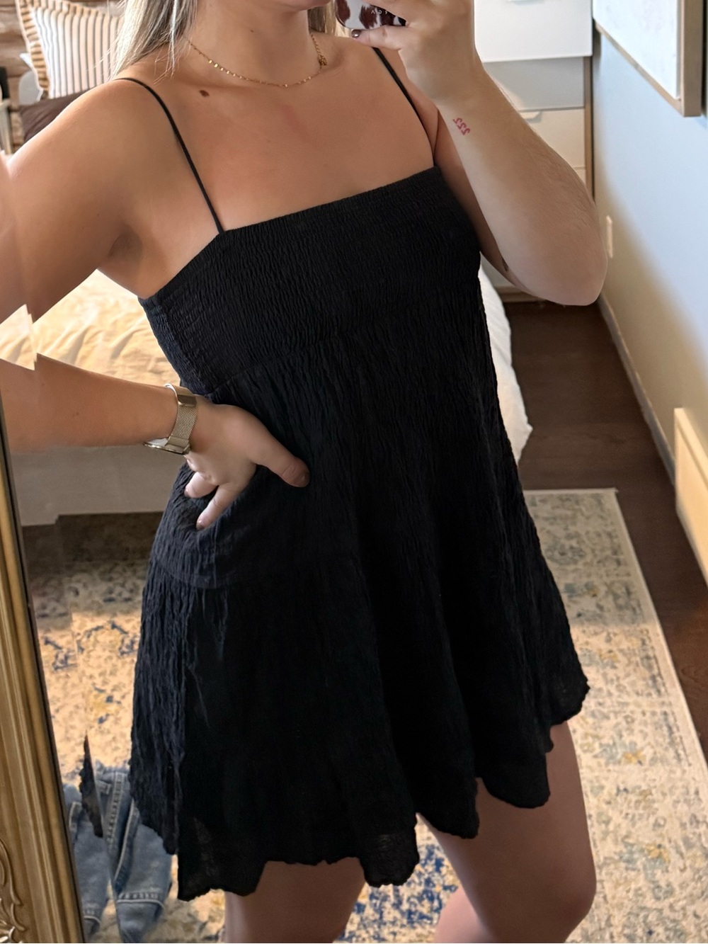 Zara Black Mini Sun Dress